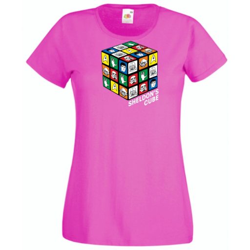 Sheldon bűvös mágikus kockája női rövid ujjú póló