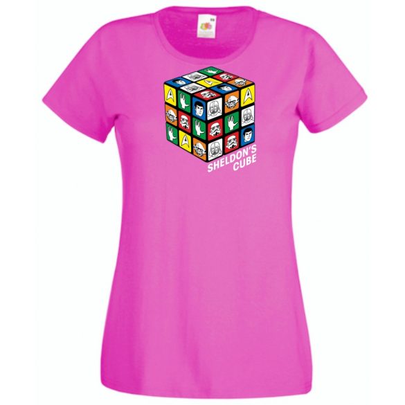 Sheldon bűvös mágikus kockája női rövid ujjú póló