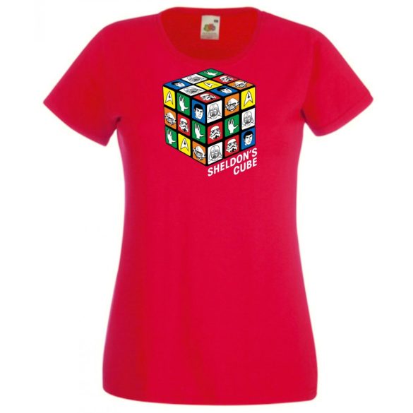 Sheldon bűvös mágikus kockája női rövid ujjú póló