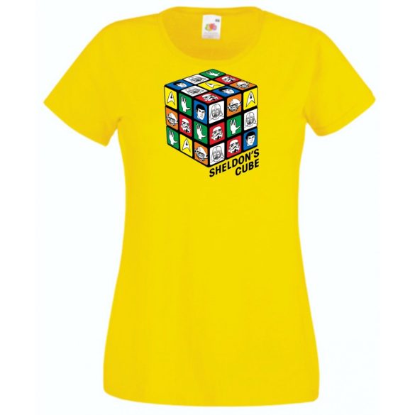 Sheldon bűvös mágikus kockája női rövid ujjú póló