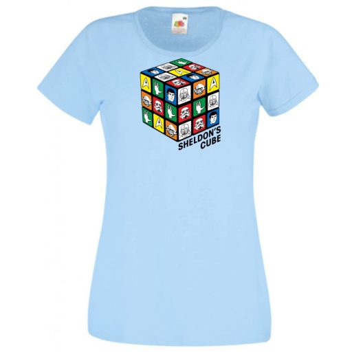 Sheldon bűvös mágikus kockája női rövid ujjú póló