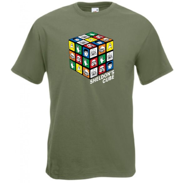 Sheldon bűvös mágikus kockája férfi rövid ujjú póló