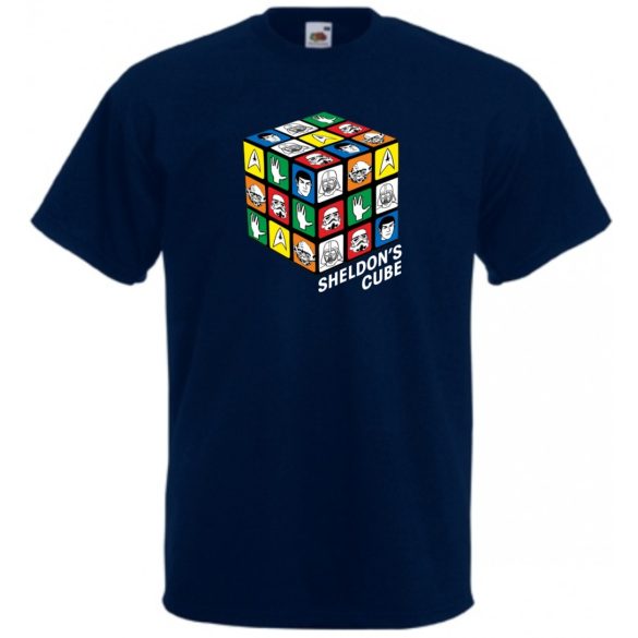 Sheldon bűvös mágikus kockája férfi rövid ujjú póló