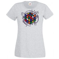 Bűvös kocka, megoldás női rövid ujjú póló