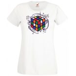 Bűvös kocka, megoldás női rövid ujjú póló