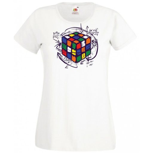 Bűvös kocka, megoldás női rövid ujjú póló