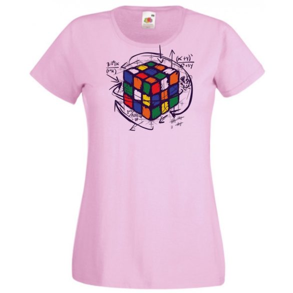 Bűvös kocka, megoldás női rövid ujjú póló