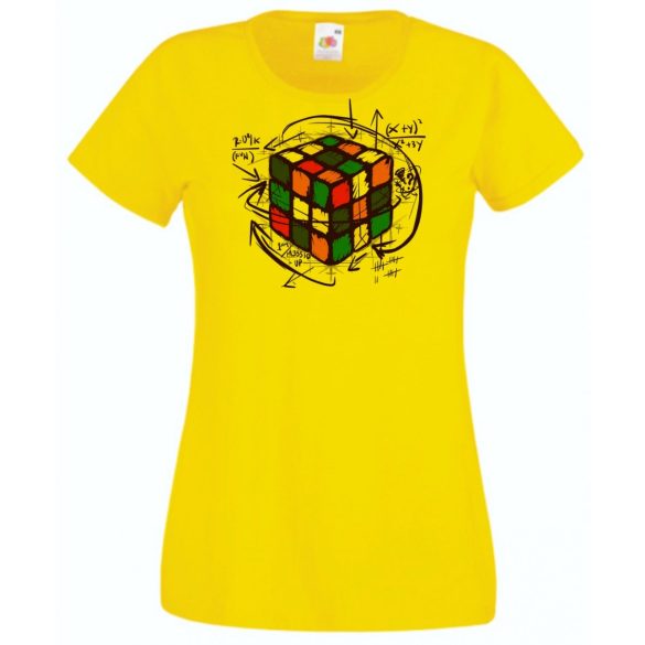 Bűvös kocka, megoldás női rövid ujjú póló