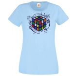 Bűvös kocka, megoldás női rövid ujjú póló