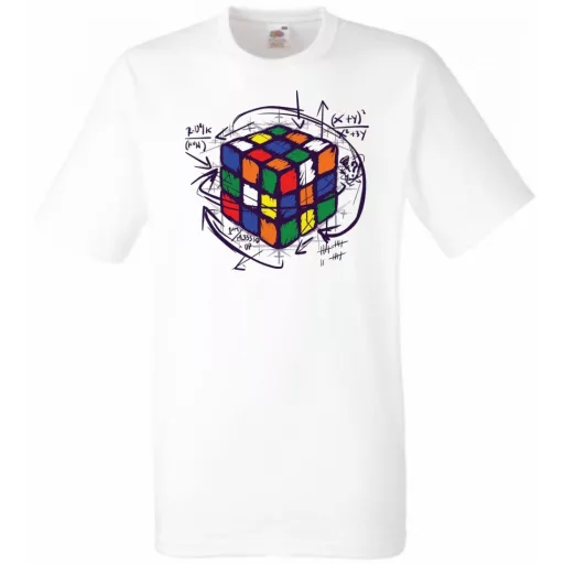 Bűvös kocka, megoldás férfi rövid ujjú póló