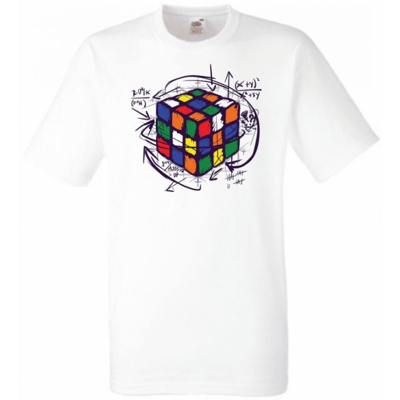 Bűvös kocka, megoldás férfi rövid ujjú póló