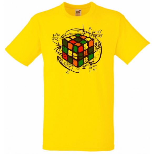 Bűvös kocka, megoldás férfi rövid ujjú póló