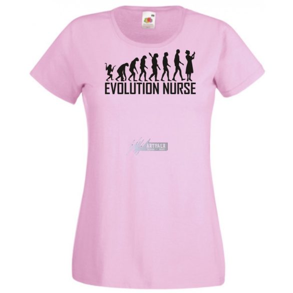 Evolúció ápoló nővér női rövid ujjú póló