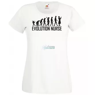 Evolúció ápoló nővér női rövid ujjú póló
