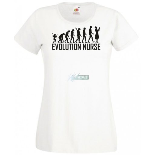 Evolúció ápoló nővér női rövid ujjú póló