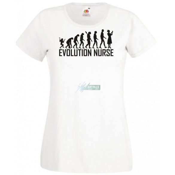 Evolúció ápoló nővér női rövid ujjú póló