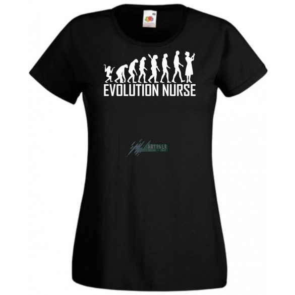 Evolúció ápoló nővér női rövid ujjú póló