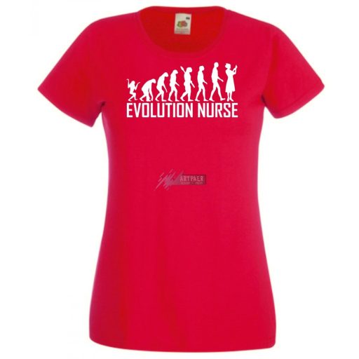 Evolúció ápoló nővér női rövid ujjú póló
