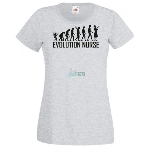 Evolúció ápoló nővér női rövid ujjú póló