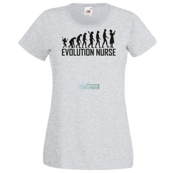 Evolúció ápoló nővér női rövid ujjú póló