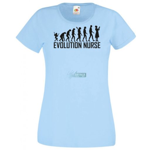 Evolúció ápoló nővér női rövid ujjú póló