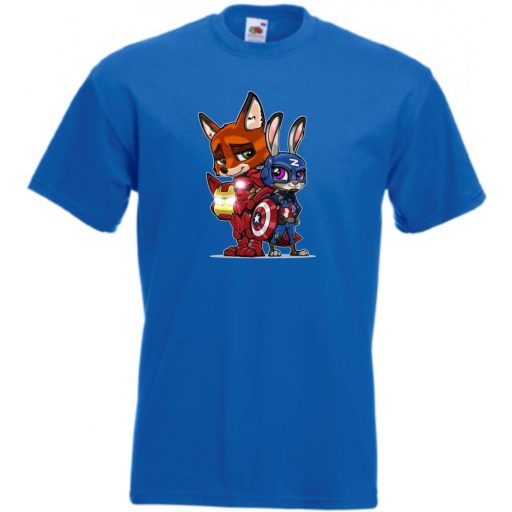 Humor kicsi Hősök  Róka és a nyúl (Vasember és Amerika kapitány) gyerek rövid ujjú póló