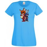 Humor kicsi Hősök  Róka és a nyúl (Vasember és Amerika kapitány) női rövid ujjú póló