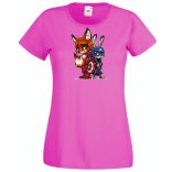 Humor kicsi Hősök  Róka és a nyúl (Vasember és Amerika kapitány) női rövid ujjú póló