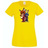 Humor kicsi Hősök  Róka és a nyúl (Vasember és Amerika kapitány) női rövid ujjú póló