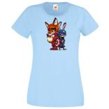 Humor kicsi Hősök  Róka és a nyúl (Vasember és Amerika kapitány) női rövid ujjú póló