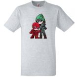 Humor kicsike Hősök Villám és Zöld íjász férfi rövid ujjú póló