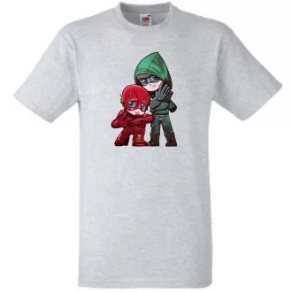   Humor kicsike Hősök Villám és Zöld íjász férfi rövid ujjú póló