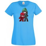 Humor kicsike Hősök Villám és Zöld íjász női rövid ujjú póló