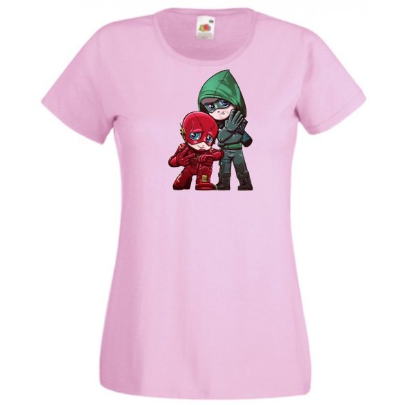 Humor kicsike Hősök Villám és Zöld íjász női rövid ujjú póló