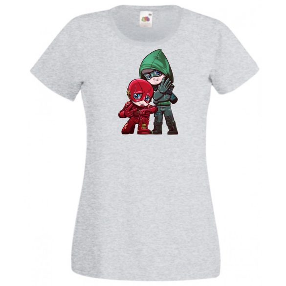 Humor kicsike Hősök Villám és Zöld íjász női rövid ujjú póló