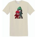 Humor kicsike Hősök Villám és Zöld íjász férfi rövid ujjú póló