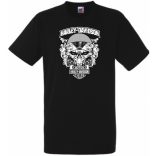 Motor fan koponyával férfi rövid ujjú póló