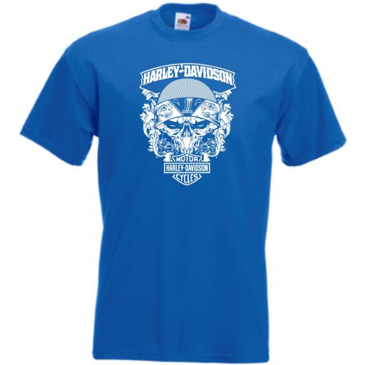 Motor fan koponyával férfi rövid ujjú póló