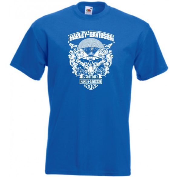 Motor fan koponyával férfi rövid ujjú póló