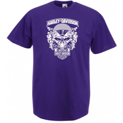 Motor fan koponyával férfi rövid ujjú póló