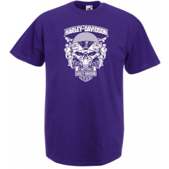 Motor fan koponyával férfi rövid ujjú póló