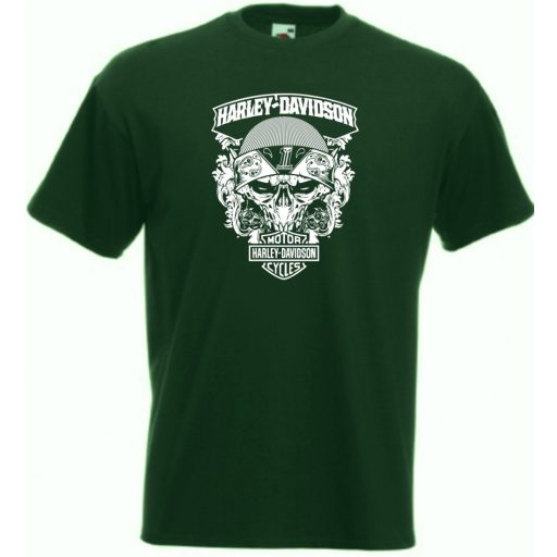 Motor fan koponyával férfi rövid ujjú póló