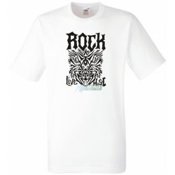   Live Music - Rock - Tattoo stílus férfi rövid ujjú póló