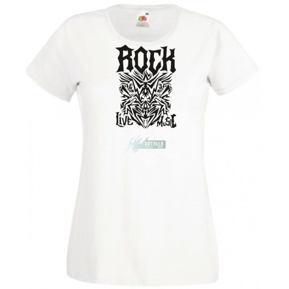 Live Music - Rock - Tattoo stílus női rövid ujjú póló