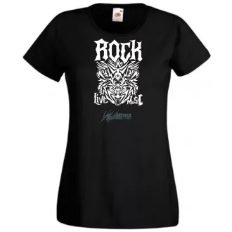 Live Music - Rock - Tattoo stílus női rövid ujjú póló