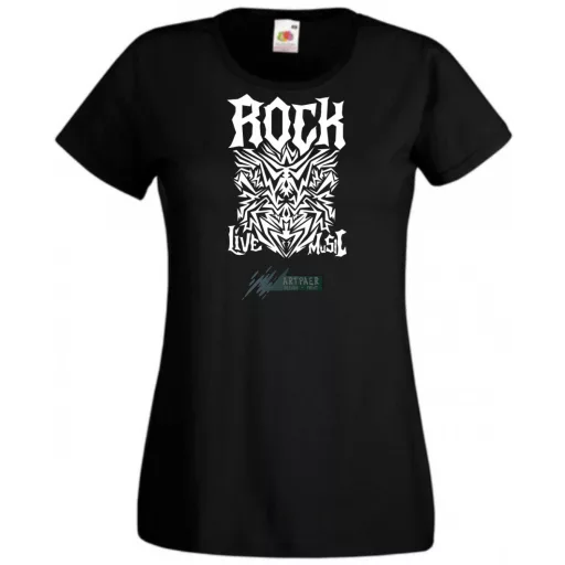 Live Music - Rock - Tattoo stílus női rövid ujjú póló