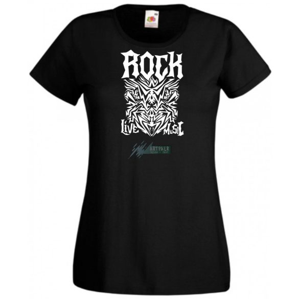 Live Music - Rock - Tattoo stílus női rövid ujjú póló