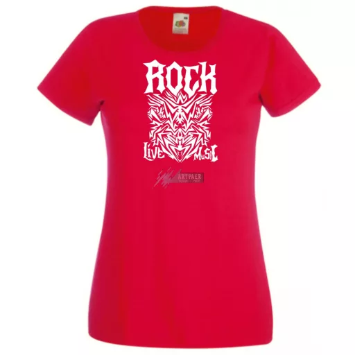 Live Music - Rock - Tattoo stílus női rövid ujjú póló