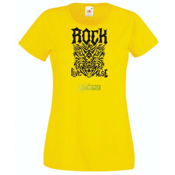 Live Music - Rock - Tattoo stílus női rövid ujjú póló