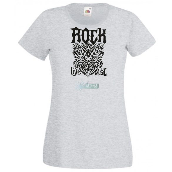 Live Music - Rock - Tattoo stílus női rövid ujjú póló